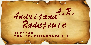Andrijana Radujević vizit kartica
